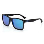 OCULOS SOL MORMAII CAIRO M0075A1497 PRETO FOSCO LENTE AZUL ESPELHADO - Mormaii