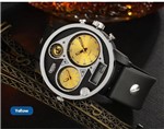Ohsen Relógios Design Exclusivo Multipe Fuso Horário Pulseira de Borracha Masculino Quartzo.
