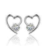 Ficha técnica e caractérísticas do produto Orelha olhal prego brincos de diamantes Heart-Shaped Studs Elegante Brincos