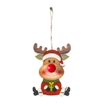 Ficha técnica e caractérísticas do produto Niceday Ornamento da árvore de incandescência de madeira pingente de Natal vermelha decorativa Nose