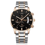Ficha técnica e caractérísticas do produto LAR Ornamento de pulso luminoso Homens Elegante relógio de quartzo Negócios Estilo Aço Watchband