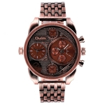 Ficha técnica e caractérísticas do produto Fashion Luxury Oulm Sport Military Quartz 2 Time Men Stainless Steel Wrist Watch