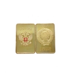 Ficha técnica e caractérísticas do produto Ouro Medalha Rússia Coin Home Decor Souvenir Soviética URSS Bullion CCCP 24K chapeamento de ouro Barras comemorativa moedas de colecção