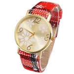 Ficha técnica e caractérísticas do produto Padrão Dial Mulheres Moda Natal Relógios Ladies Casual quartzo relógios de pulso