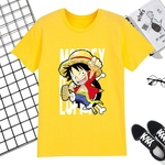 Ficha técnica e caractérísticas do produto Padrão Homens Mulheres dos desenhos animados Luffy gola redonda soltas camiseta manga curta para estudante do adolescente tit