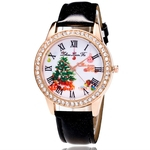 Ficha técnica e caractérísticas do produto Padrão presente da árvore de Natal Presente de Natal Moda Watch Diamante Belt Quartz Relógio de Natal assistir atacado
