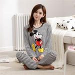 Ficha técnica e caractérísticas do produto Pajama Outono Inverno Mulheres Ladies Set Bonito Dos Desenhos Animados Manga Comprida Homewear Suit Pajamas Home Wear