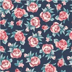 Ficha técnica e caractérísticas do produto Papel de Parede Rosas Azul 3,00m X 59cm