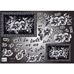 Ficha técnica e caractérísticas do produto Papel Decoupage Flores Preto e Branco