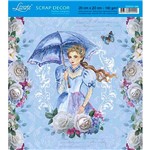 Ficha técnica e caractérísticas do produto Papel Scrap Decor Folha Simples 20x20 Mulher com Guarda-Chuva SDSXX-046 - Litoarte - Litoarte