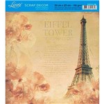 Ficha técnica e caractérísticas do produto Papel Scrap Decor Folha Simples 20x20 Torre Eiffel SDSXX-036 - Litoarte
