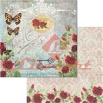 Ficha técnica e caractérísticas do produto Papel Scrapbook Duplo Flores Borboleta LSCD-196 Litocart