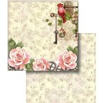 Papel Scrapbook Folha Dupla Flor e Pássaro LSCD-305 - Litocart