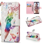 Ficha técnica e caractérísticas do produto Para Samsung S8 3D colorida Phone Case protetor de couro pintado com Magnetic Clasp & Cartão Posição & Lanyard Gostar