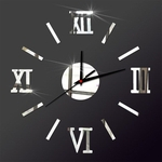 Ficha técnica e caractérísticas do produto Parede 3D numerais romanos Digital DIY Wall Clock Etiqueta Home Office Decor Relógio Moden Quartz Relógio de parede