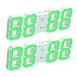 Ficha técnica e caractérísticas do produto 2pcs 3D LEVARAM Relógio De Parede Digital Snooze Alarm Clock 12/24 Horas De Luz Verde