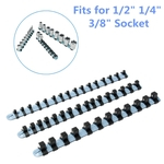Ficha técnica e caractérísticas do produto 3Pcs / Set Soquete Rail Titular rack de tamanho de unidade 1 / 4in 3 / 8No 1 / 2in para Wall-montagem 12/16 clipes para armazenar Sockets soltos Neat Tidy