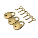 Ficha técnica e caractérísticas do produto 3pcs / set Urso de liga de zinco Bag Antique Forma Captura Bloqueio decorativa Mini Cadeado chaves COM