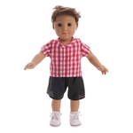 Ficha técnica e caractérísticas do produto 2PCS Simulate Masculino Doll Clothes Set Tops + Shorts de 18 polegadas Boneca Toy Acessórios presente Gostar