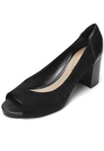 Ficha técnica e caractérísticas do produto Peep Toe Couro Capodarte Camurça Preto