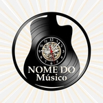 Personalizado Nome Relógio Parede Violão Musica Vinil LP