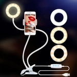 Ficha técnica e caractérísticas do produto Photo Studio selfie LED Light Anel com telefone celular m¨®vel Suporte para L?mpada Youtube Streaming Maquiagem Camera para iPhone Android