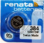 Ficha técnica e caractérísticas do produto Pilha Bateria 384, Relógio 1.55v Renata Sr41sw Original 10 Unid.