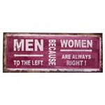 Placa Juta Men X Women 50x20x2cm Trevisan Concept