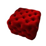 Ficha técnica e caractérísticas do produto Poltrona Pufão Pufe Puf Puff Banco Decorativo Quadrado Capitonê Corano Vermelho para Sala de Estar Recepção Quarto - DS Decor - Vermelho