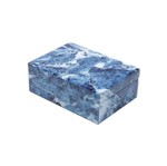 Ficha técnica e caractérísticas do produto Porta Joias em Marmore 24 Cm Azul e Branco