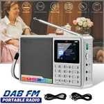 Ficha técnica e caractérísticas do produto Portátil de Bolso de Rádio Digital de 2.4 Polegada DAB + Bateria Recarregável de Rádio Rádio FM Display LCD Alto-falante Suporte Cartão SD MP3