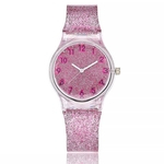 Ficha técnica e caractérísticas do produto  Presentes de luxo Women Watch plástico relógio de quartzo transparente Jelly relógio de pulso Xmas Girl Watch