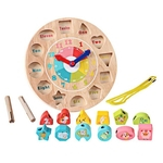 Ficha técnica e caractérísticas do produto Presentes Toy Bricks educacionais de madeira Zodiac Relógio Digital colorido enigma cognitivo 1 Pc Nova Crianças do bebê Brinquedos infantis