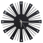Ficha técnica e caractérísticas do produto Preto Art Ferro Relógio de parede Modern Grande Non 3D Ticking Silencioso Relógio Para Living Room Decor