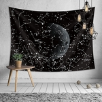 Ficha técnica e caractérísticas do produto 1 pc Preto Lua estrelado Impressão Série Hanging Tapestry Wall Decoração