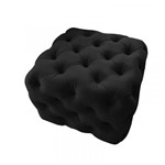 Ficha técnica e caractérísticas do produto Pufão Pufe Puf Puff Banco Decorativo Quadrado Capitonê Corano Preto para Sala de Esta Recepção Quarto - DS Decor