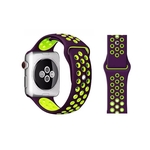 Ficha técnica e caractérísticas do produto Pulseira Apple Watch em Silicone 38mm e 40mm Sport Com Furos Roxo e Verde