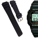 Pulseira Compatível para Relógio Cassio Dw5600 de Silicone Preta