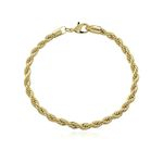 Ficha técnica e caractérísticas do produto Pulseira Cordão Baiano 4mm Com 18cm No Ouro 18k