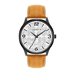 Ficha técnica e caractérísticas do produto Pulseira de couro homens Student moda quartzo relógio de pulso Men's watch