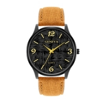 Ficha técnica e caractérísticas do produto Men's Wristwatch Pulseira de couro homens Student moda quartzo relógio de pulso