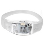 Pulseira de Silicone Led com Sensor de Som Branco