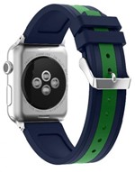 Ficha técnica e caractérísticas do produto Pulseira de Silicone P Apple Watch 38mm -listra Verde e Azul - Jetech