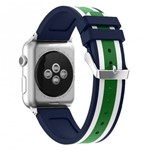 Ficha técnica e caractérísticas do produto Pulseira de Silicone P/ Apple Watch 38mm - Listra Verde e Br - Jetech