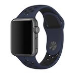 Pulseira Esportiva Para Apple Watch 42mm Series 1 Ou 2 Azul - Marinho Com Preto