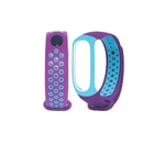 Ficha técnica e caractérísticas do produto Pulseira Extra Para Xiaomi Mi Band 3 Respirar Pele - Roxa e Azul + Película