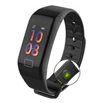 Pulseira Inteligente Fitness C Monitor Smartband e Bluetooth - Tomate