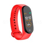 Ficha técnica e caractérísticas do produto Pulseira Inteligente Smartband M4 Monitor Cardíaco Relógio - Vermelho - Smart Bracelet