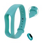 Pulseira Lisa para Relógio Inteligente Mi Band 2 Xiaomi Smartwatch Silicone Alça Ajustável Verde Água - Aquiébarato