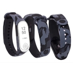 Pulseira Mi Band 3/4 Silicone Camuflada Cinza Relógio Xiaomi